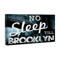 Wynwood Studio tipografija i citira zidne umjetničke platnene grafike' No Sleep Till Brooklyn ' Kućni