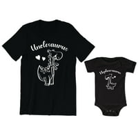 Unclesaurus Muška majica slatka smiješna Dinosaurus ljubav odgovara grafičkoj majici nećak Saurus bebi bodi za djecu majicu za malu djecu