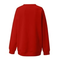 Yubatuo ženske dukserice ženski Casual modni Print Dugi rukav pulover dukserica lagana i udobna Crvena