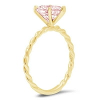 2.0ct Heart rez ružičasti simulirani dijamant 14k žuti zlatni godišnjica zaručničke prstene veličine 8,75