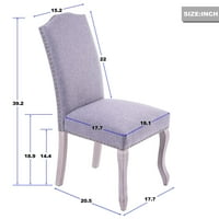 Harper & Bright Dizajni 2-komadne tapecirane stolice za ručavanje sa brončanim noktima, više boja