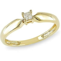 Carat T.W. Princess rez dijamantskih solitaire prsten u 10KT žutom zlatu