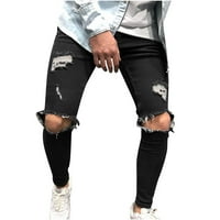 Chinos hlače Long Hlače za muškarce Muškarci Ležerne modne pune gumbe Zipper Custom Fit Neregularne traperice