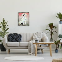 Stupell Industries Street Street Stil Dalmatinski pas uzorak Životinje i insekti Slikanje Sivo ploča Framed