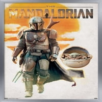 Star Wars: Mandalorian - Mando i zidni poster za hodanje djece, 14.725 22.375