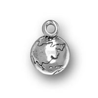 Sterling Silver 7 Charm narukvica sa priloženim 3d malim šarmom Zemaljskog globusa