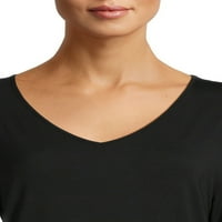 Time i Tru ženska oprana majica s V izrezom sa dugim rukavima, veličine XS-XXXL