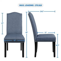 Mart Tkanina Tapacirana stolica za ručavanje, set od 2, plave boje