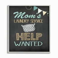 Stupell Industries pomoć za maminu službu za pranje rublja WantedFramed Wall Art by Jo Moulton