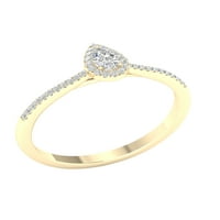 Imperial Ct TDW kruška dijamantski oreol zaručnički prsten od 10k žutog zlata