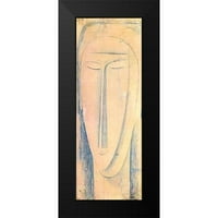 Modigliani, Amedeo Crni Moderni Uokvireni Muzejski Umjetnički Otisak Pod Nazivom-Karijatid 2