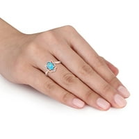 Miabella ženski 1-karatni apatit karatni Ovalni rez dijamant 10kt ružičasto zlato upleteni oreol prsten