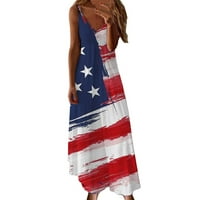 OAVQHLG3B Ženske haljine sunce za sunčanje Žene Ljeto Ležerne prilike, 4. jula Outfits American Zastava