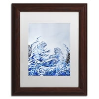 Zaštitni znak likovne umjetnosti' the Crashing Waves ' platno Art Marc Allante, bijeli mat, drveni okvir