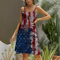 Podplug špagetti remen Mini haljina ženska modna ljetna plaža casual print rukav bez rukava Slatka mini