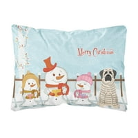 Carolines Treasures BB2346PW Merry Božićne čaše Mastiff Brindle platneni dekorativni jastuk, 12h x16w