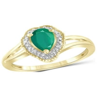 JewelersClub Smaragdni prsten Decembe Kidani nakit - Carat Emerald 14K Gold preko srebrnog prstena nakita
