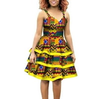 Bintarealwa afričke žene Halter haljine sa troslojnim klatno WY5722