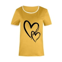 Valentines Tops za žene ljeto kratki rukav Casual Ljubav Srce grafički Tee bluza labave Fit majice Casual