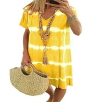 Colisha tunika haljina za žene Hawaiian Stripe Midi haljina Loose a Line Dress Yellow XL