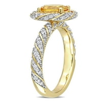 Karat T. G. W. citrin i karat T. W. dijamant 14kt starinski zaručnički prsten od žutog zlata