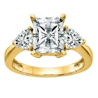 Radiant Fire® Karat Yellow Gold 3-kameni zaručnički prsten