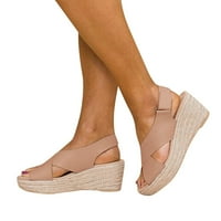 B91XZ udobne sandale za žene prozračne ljetne nožne sanduke Ženske klinove otvorene kopče cipele na plaži