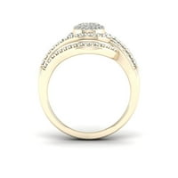 1 10ct TDW Diamond 10K žuti zlatni zaručni prsten