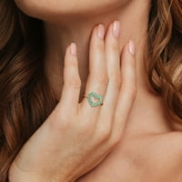 Miabella ženski karat T. G. W. Emerald 10kt prsten sa otvorenim srcem od žutog zlata