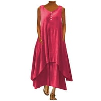 Finelylove ženske svečane haljine kombinezon za žene Dressy a-line dužina gležnja bez rukava čvrsta lubenica