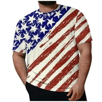 Corashan Graphic Tees Men Plus Size Mens Casual okrugli vrat Dan nezavisnosti štampani kratki rukav T-Shirt
