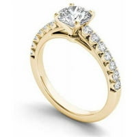 1-karatni T. W. dijamantski klasični zaručnički prsten od 14kt žutog zlata