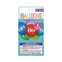 Unique Industries kasno 60 broj 16 multi-color Graphic Prints godišnjica baloni, računati