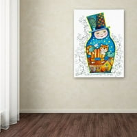 Zaštitni znak Likovna umjetnost' Ruska lutka 2 ' platna Umjetnost Oxana Ziaka
