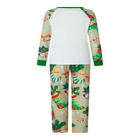 Calsunbaby Family Matching Božić pidžama Set dugih rukava Elk Print Tops pantalone Božić Sleepwear Pjs
