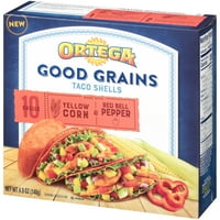 Ortega® dobra zrna žuta kukuruz & crvena paprika Taco školjke CT kutija