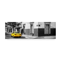 Zaštitni znak likovne umjetnosti 'Viva Meksiko šarena Meksička ulica sa žutim taksijem III' umjetnost na platnu Philippe Hugonnard