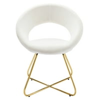 Modway Nouvelle Performance baršunaste stolice za trpezarije Set zlata bijela
