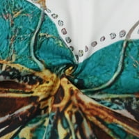 Ljetni vrhovi za žene modni Dragonflys Print o-izrez kratki rukav Holiday Loose Tee Blue XXL