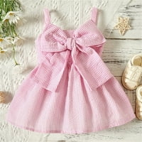 Toddler Baby Girls Dress Pink Blue Striped Sling Bez Rukava Luk Princeza Haljina Djevojčica Odjeća