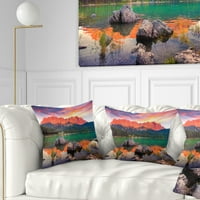 PROIZVODNJA Šarene Eibsee jezero zalazak sunca - Pejzažni jastuk za fotografije - 18x18