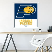 Indiana Pacers - Logo zidni poster sa drvenim magnetskim okvirom, 22.375 34