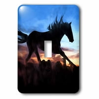 3drose obojen pony je konj koji radi u sumrak u sanjivom efektu - jednokrevetni prekidač