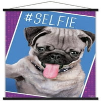 Keith Kimberlin - Kittens - Pug - Selfie zidni poster sa drvenim magnetskim okvirom, 22.375 34
