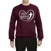 Divlji Bobby Njegova milost je dovoljno srčana inspirativna krra Christian Unise Crewneck Grafički duks,