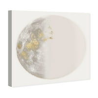 Avenue pista Astronomija i svemirska zidna umjetnost platnene ispise 'mjesec svjetlo II' mjesečevi - bijeli, zlato