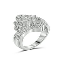 JewelersClub 0. Sterling srebrna 1. Carat bijeli dijamantni prsten za žene