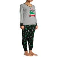 Odgovarajuća porodična Božićna pidžama ženska i ženska Plus Jolly Jammies veličina Oh božićno drvce 2-dijelni