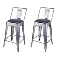 Dizajn grupne kontra visine srednje leđa metalne stolice sa veganskim kožnim sjedalom, klizačem, set od