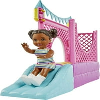 Barbie Skipper Babysitters Inc Bounce House Playset, lutka s skiperom, mala lutka i dodatna oprema